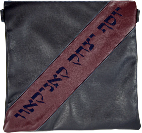 Contemporary Tallis and Tefillin bag with Diagonal Strip for Name - Image 3