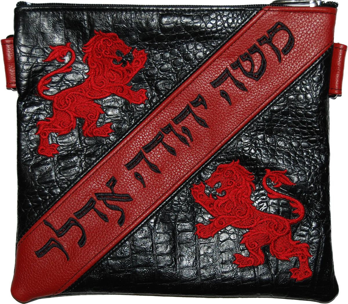 Exclusive leather And Fur Tallis and Tefilin bag with Diagonal Strip - Image 5