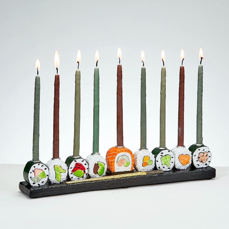Hand-Painted Resin Sushi Menorah - Mekor Judaica