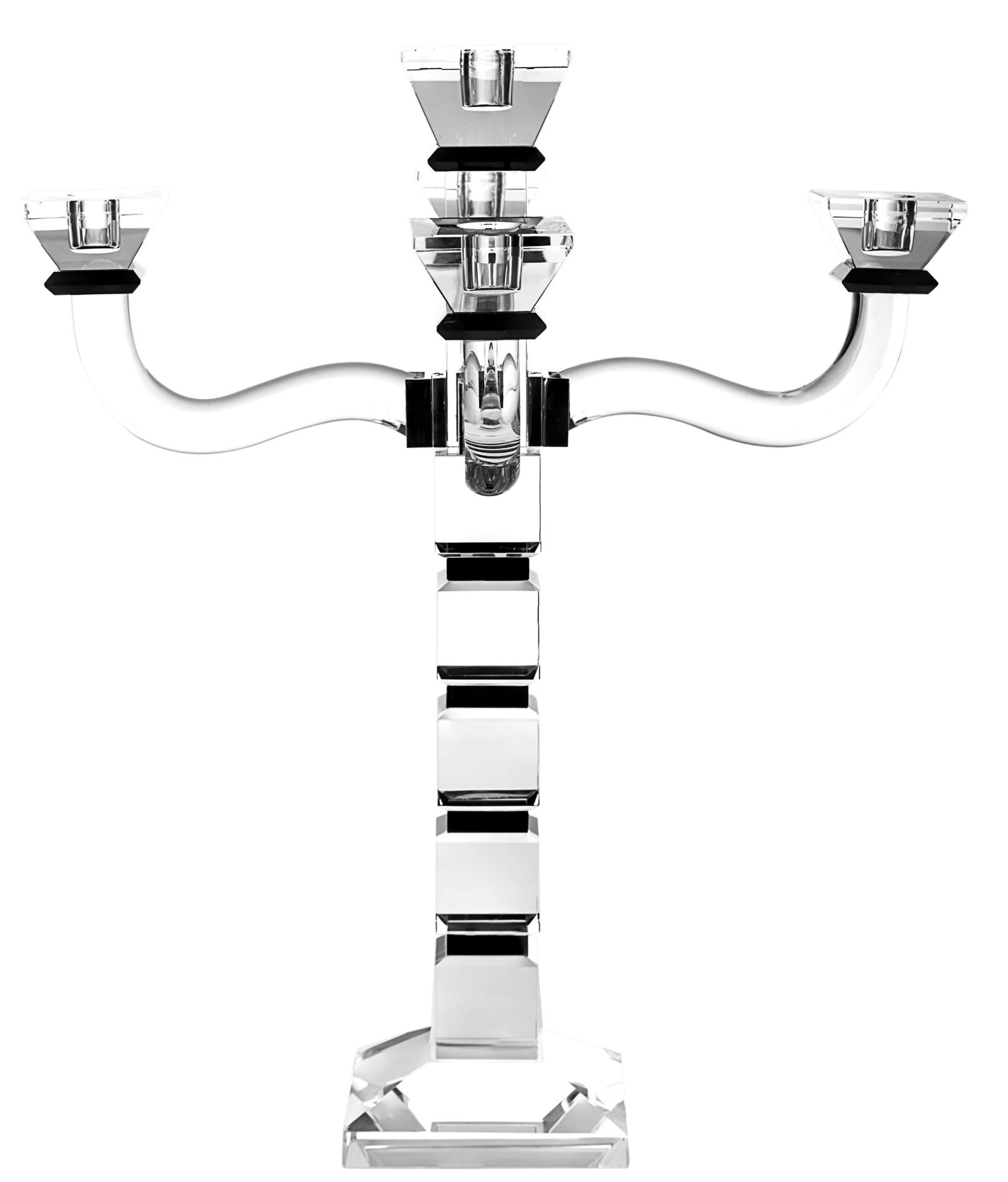 Crystal Candelabra With Black Accent - 5 Arms