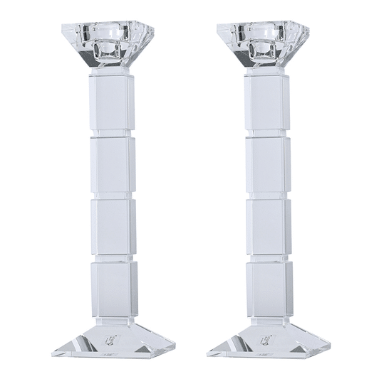 Crystal Candlesticks Square Design - Clear